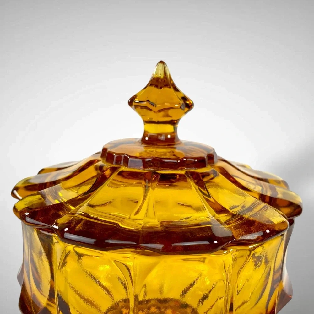 Fenton Valencia Amber Candy Box With Lid Vintage Glass 1969–1971 - Picture 5 of 8